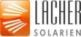 Logo mit orangefarbenem Symbol und Text: "Lacher Solarien".