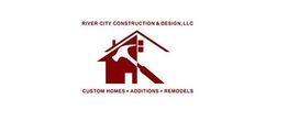 Logo of River City Construction & Design, LLC featuring a house and hammer silhouette.