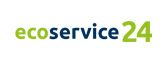 Logo mit Text: ecoservice24 in grüner und blauer Schrift.
