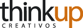 Logo de "Think Up Creativos" con texto en negro y naranja.