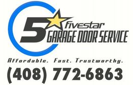 5 Star Garage Door Service logo with contact number: (408) 772-6863. Affordable, Fast, Trustworthy.