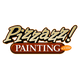 "Pizzazz Painting logo with bold lettering and an orange dot com."