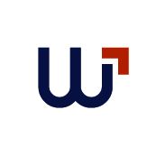Logo mit blauem "W" und rotem Quadrat oben rechts auf weißem Hintergrund.