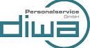 Logo mit Schriftzug "diwa Personalservice GmbH" in blaugrünem Design.