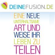 Logo mit Text: "Eine neue unterhaltsame Art und Weise, Ihr Leben zu teilen."