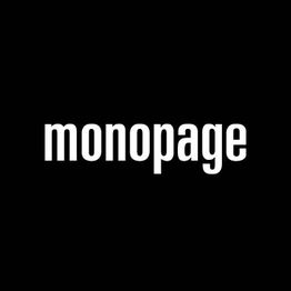 Schwarzer Hintergrund mit dem weißen Text "monopage" in der Mitte.