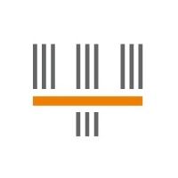 Logo mit grauen Linien und einem orangefarbenen Balken in der Mitte.