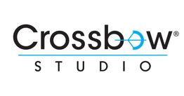 "Crossbow Studio logo with a blue crosshair symbol in the letter 'o' of 'bow'."
