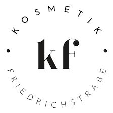 Logo mit "kf" in der Mitte und "Kosmetik Friedrichstraße" im Kreis darum.
