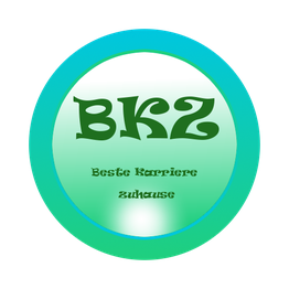 Stylisiertes Logo mit "BKZ" und "Beste Karriere Zuhause" in grünem Kreis.