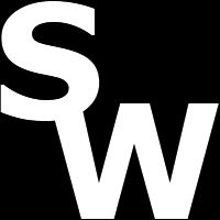 Logo mit den weißen Buchstaben "SW" auf schwarzem Hintergrund.