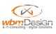 Logo von "wbm:Design & IT-Consulting - digital Solutions" mit stilisiertem W im Hintergrund.