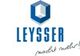 Logo mit blauem Sechseck und dem Text "Leysser macht mehr!" darunter.
