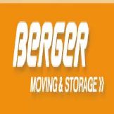 Berger Moving & Storage logo on orange background with white text and arrow.