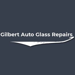 Text "Gilbert Auto Glass Repairs" with a sleek design on a dark background.