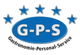 Logo: GPS in blauem Oval, darüber fünf blaue Sterne, darunter Text "Gastronomie-Personal-Service".