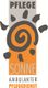 Logo: Spirale als Sonne, Text "Pflege Sonne Ambulanter Pflegedienst" in Orange und Grau.