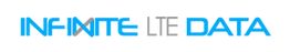 Text logo: "INFINITE LTE DATA" with "INFINITE" in blue and gray, "LTE" in gray, "DATA" in blue.