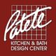 Logo of "Patete Kitchen & Bath Design Center" on a red background with white grid.