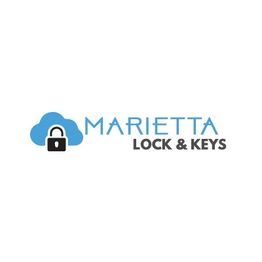 Logo of Marietta Lock & Keys with a cloud and padlock icon.