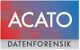 Das Bild zeigt das Logo von ACATO mit dem Text "DATENFORENSIK" auf blau-rotem Hintergrund.