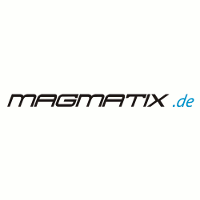 Logo mit schwarzer Schrift "MAGMATIX" und blauer Internetendung ".de" auf weißem Hintergrund.