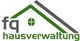 „Logo mit Text: fq hausverwaltung. Grünes Hausdach-Symbol darüber.“