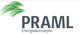 Logo mit grünem Blatt-Design und Text: "PRAML Energiekonzepte".