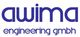 Logo mit blauem Text: "awima engineering gmbh" auf weißem Hintergrund.