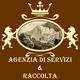 Logo marrone con corona, due leoni, immagine di città e testo: "Agenzia di Servizi & Raccolta".