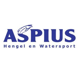 Logo van Aspius hengelsport met visafbeelding boven de tekst.