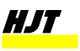 Schwarzer Text "HJT" mit gelbem horizontalem Rechteck darunter.