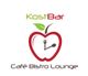 Logo: Apfel mit Uhr, daneben der Text "KostBar Café Bistro Lounge".