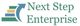 Next Step Enterprise logo with an upward arrow and colorful bars on the left side.