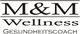 Schriftzug: "M&M Wellness Gesundheitscoach" in stilvoller, schwarzer Schrift auf weißem Hintergrund.