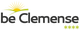 Logo mit gelb-grüner Sonne und Text "be Clemense" sowie vier grünen Sternen.