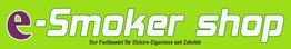 Grünes Logo „e-Smoker shop“, Text: Der Fachhandel für Elektro-Zigaretten und Zubehör.