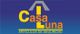 Logo de Casa Luna, artículos de seguridad, con fondo azul y letras amarillas y naranjas.