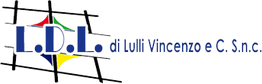 Logo aziendale con lettere "L.D.L." su forme colorate e testo "di Lulli Vincenzo e C. S.n.c.".