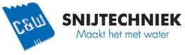 Logo van C&W Snijtechniek met de tekst: "Maakt het met water".
