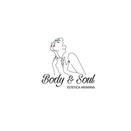 Disegno di donna stilizzata con testo: "Body & Soul Estetica Arianna".