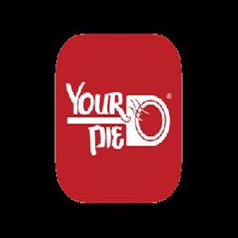 Red logo with "Your Pie" text and a stylized pizza graphic on a black background.