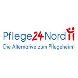 Logo von Pflege24Nord mit Slogan „Die Alternative zum Pflegeheim!“ und zwei roten Figuren.