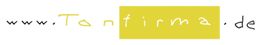 "Logo mit der Aufschrift 'www.Tanfirma.de' in schwarzer und gelber Schrift auf weißem Hintergrund."