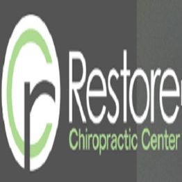 Restore Chiropractic Center logo with green and white design on a dark gray background.