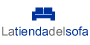 Logo de La Tienda del Sofá: ícono azul de sofá sobre texto gris y azul.