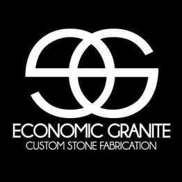 Logo of "Economic Granite" with linked letters and text "Custom Stone Fabrication" below.