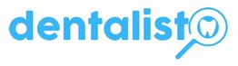 Logo de "dentalist" en azul con una lupa y un diente en el extremo derecho.