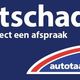 Blauw bord met tekst: "ruitschade? maak direct een afspraak" en logo van autotaalglas.