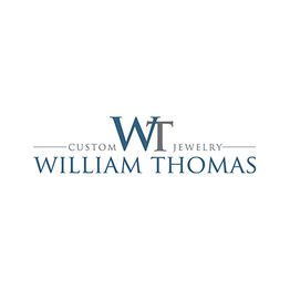 WT logo for William Thomas Custom Jewelry in blue text on white background.